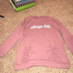 always late sweater bought from online boutique